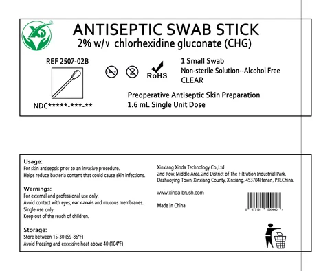 Swab Stick 2% w/w chlorhexidine gluconate (CHG) 포장