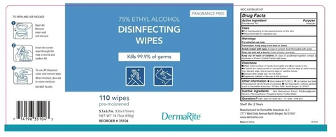 75% Ethyl Alcohol Disinfecting Wipes 포장
