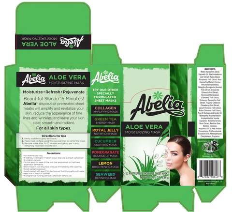 Abelia aloe vera moisturizing mask packaging