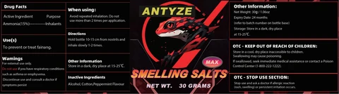 ANTYZE Smelling Salts 포장