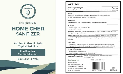 HOME CHER SANITIZER - SHIELD packaging