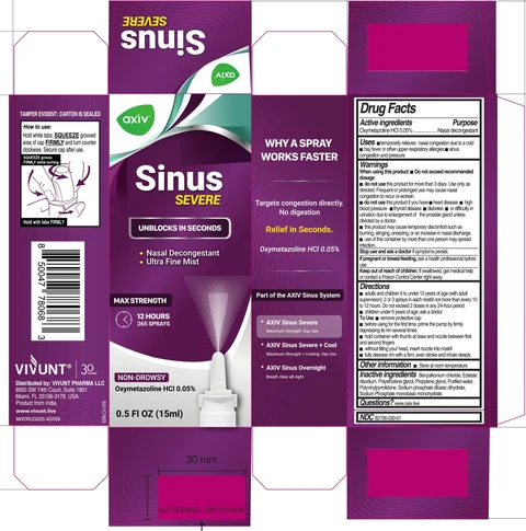 AXIV Sinus Severe Ultra Fine Mist packaging