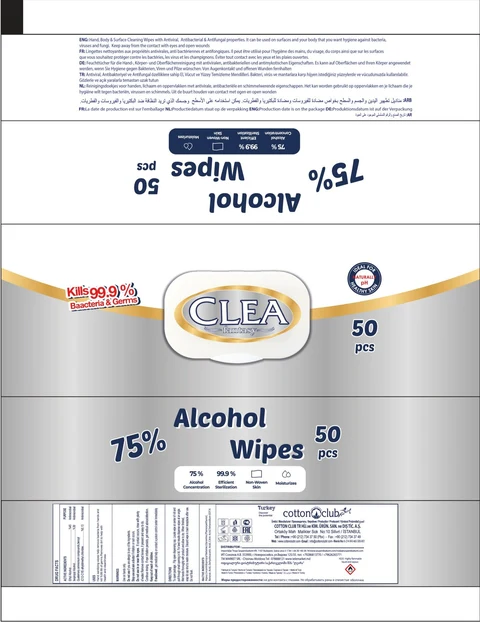 Clea Fantasy Alcohol Wipes packaging