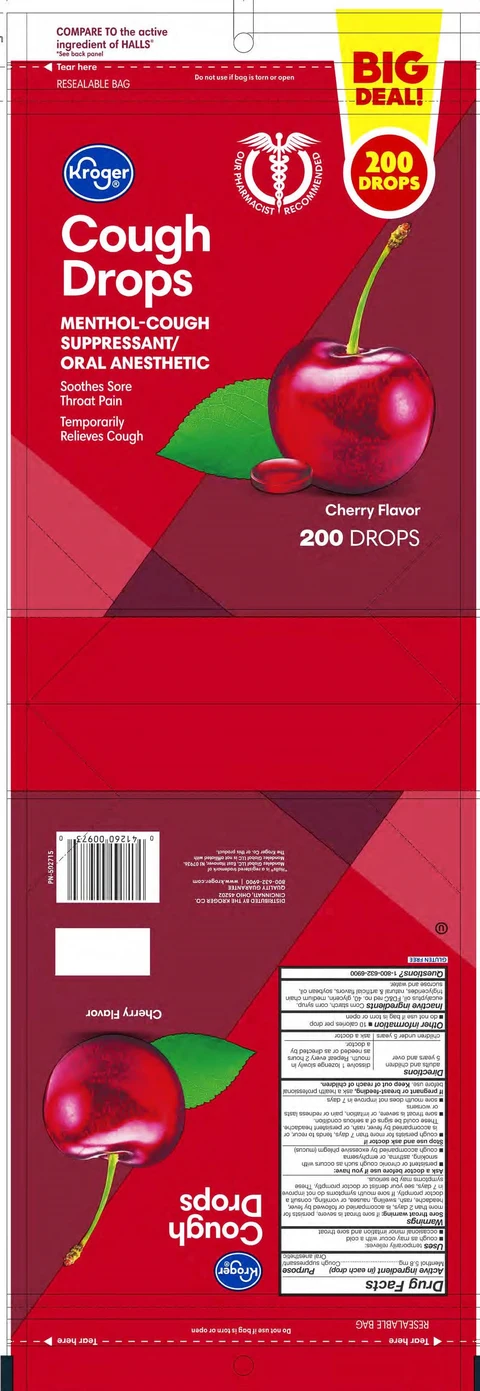 Kroger Cherry Cough Drops 포장