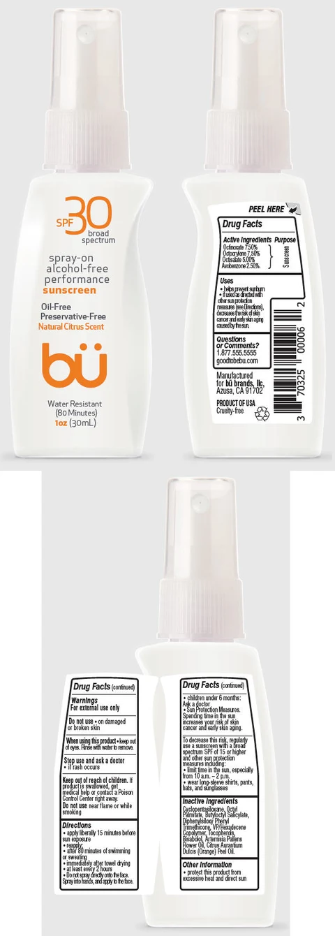 bu SPF 30 Broad Spectrum Alcohol-Free Performance Sunscreen - Natural Citrus Scent 포장