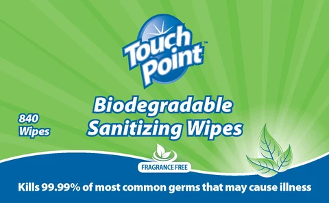 Touchpoint Biodegradable Sanitizing Wipes 포장
