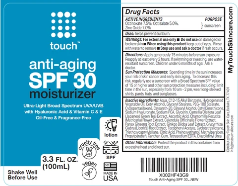 Touch Anti-Aging SPF 30 Moisturizer 포장