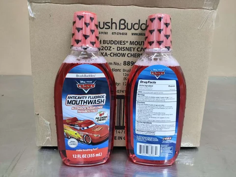 Brush Buddies Mouthwash Disney Cars Chow Cherry packaging