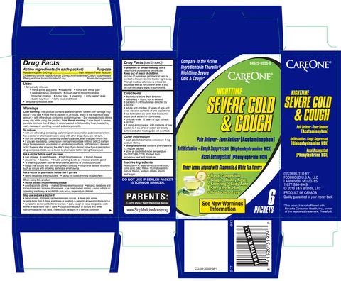 Careone night time severe cold and coughhoney lemon infused with chamomile and white tea flavors 포장
