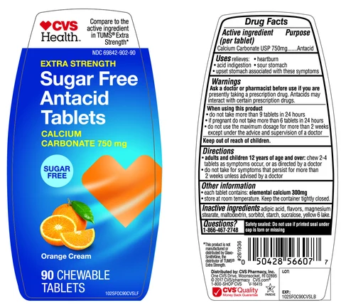 CVS Health Extra Strength Sugar Free Antacid packaging