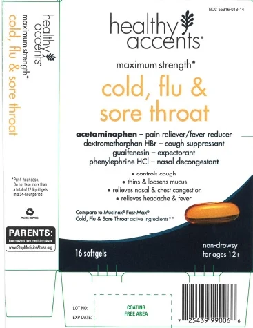 cold, flu and sore throat 포장