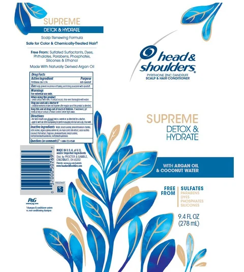 Head and Shoulders Supreme Detox and Hydrate Conditioner packaging
