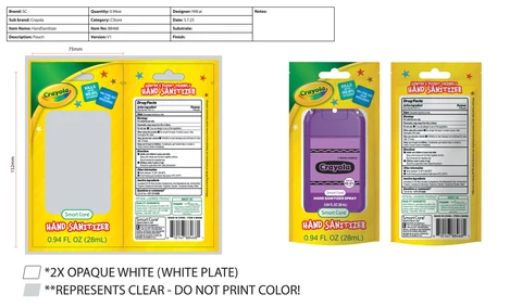 Smart Care Kids Hand Sanitizer Crayola 포장