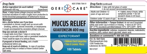 MUCUS RELIEF packaging