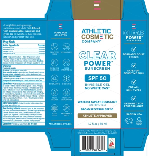 ATHLETIC COSMETIC COMPANY Clear Power Sunscreen SPF 50 포장