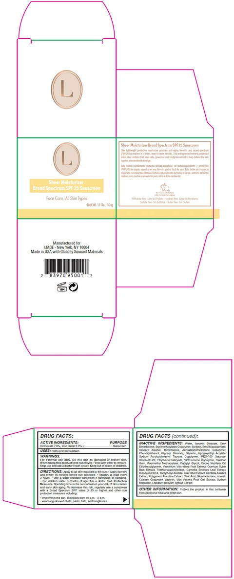 Liage - Sheer Moisturizer Broad Spectrum SPF 25 Sunscreen packaging