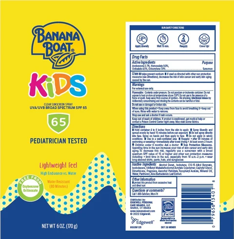 BANANA BOAT KIDS SPF 65 CLEAR SUNSCREEN 포장