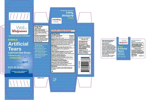 Walgreens Artificial Tears Lubricant Eye Drops packaging