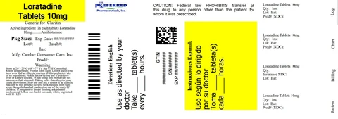 Loratadine packaging