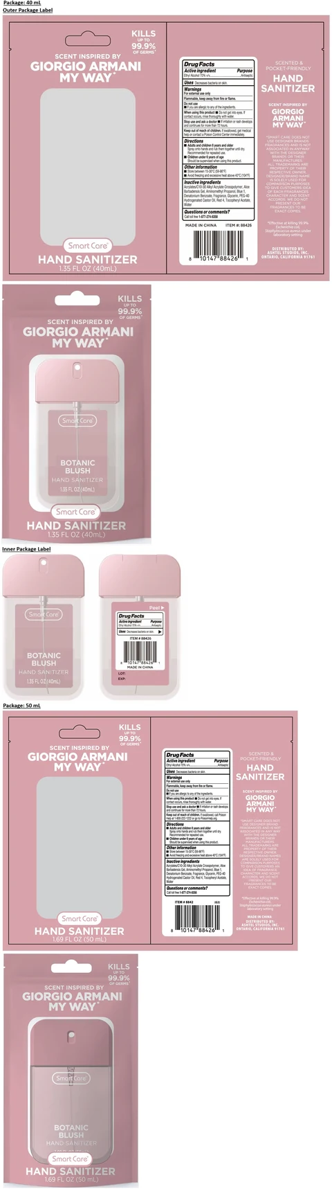 Smart Care BOTANIC BLUSH HAND SANITIZER 포장