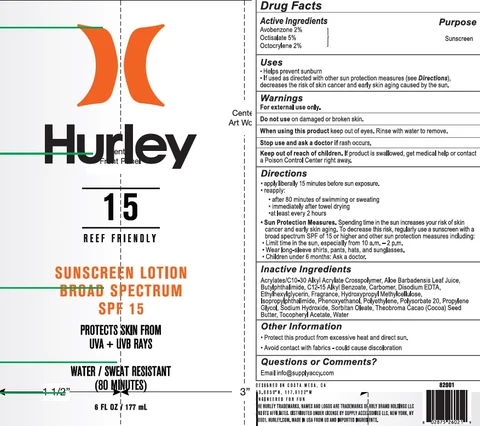 HurleyBroad Spectrum SPF 15 Sunscreen 포장