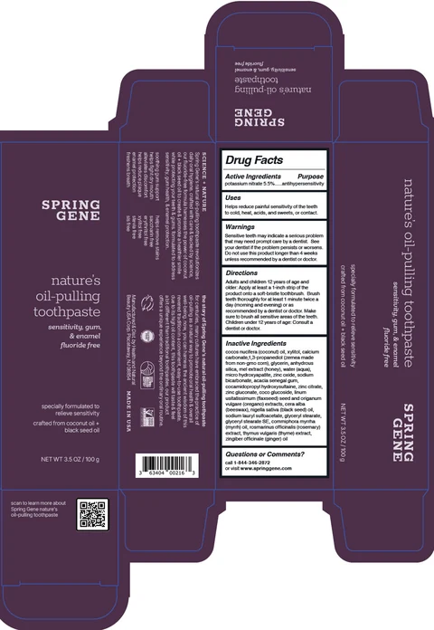 Spring Gene Oil Pulling Sensitivity packaging