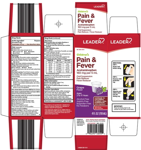 leader childrens pain and fever 포장