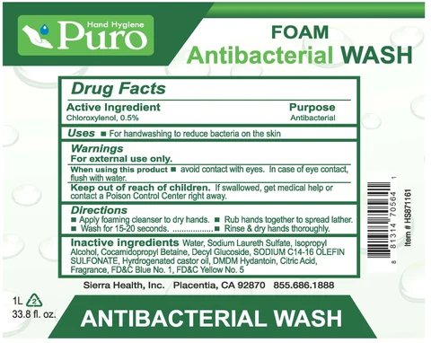 Sierrasoft Clear Antibacterial Wash Foam 포장