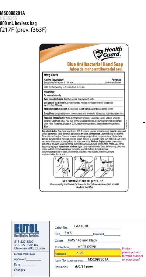 Health Guard Antibacterial Hand cleanserF217F packaging