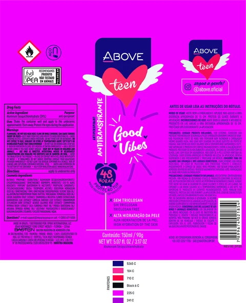 Antiperspirant Above Teen Good Vibes 포장