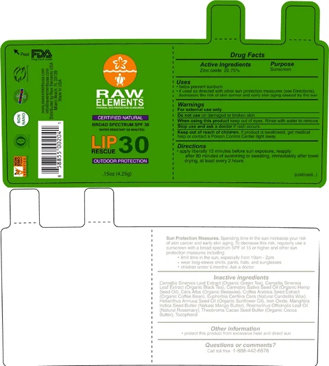 Raw Elements Lip Rescue 30 Broad Spectrum SPF 30 포장