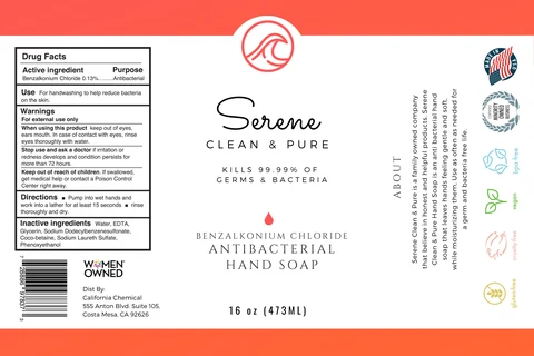 Serene Clean and Pure Antibacterial Hand 포장