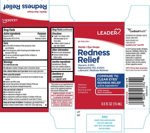 Leader Eye Drops Redness Relief packaging