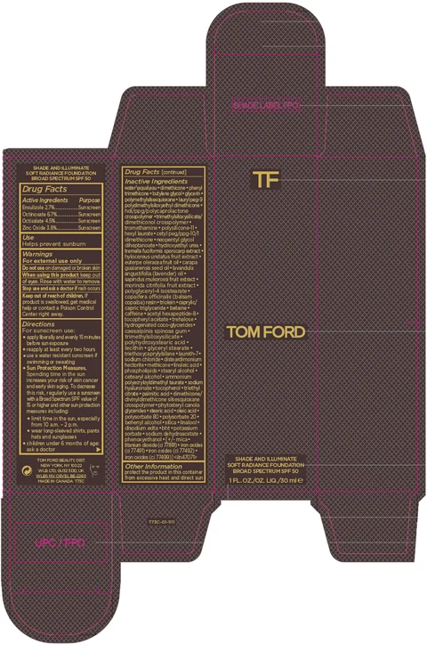 TOM FORD SHADE AND ILLUMINATE SOFT RADIANCE FOUNDATION BROAD SPECTRUM SPF 50 포장