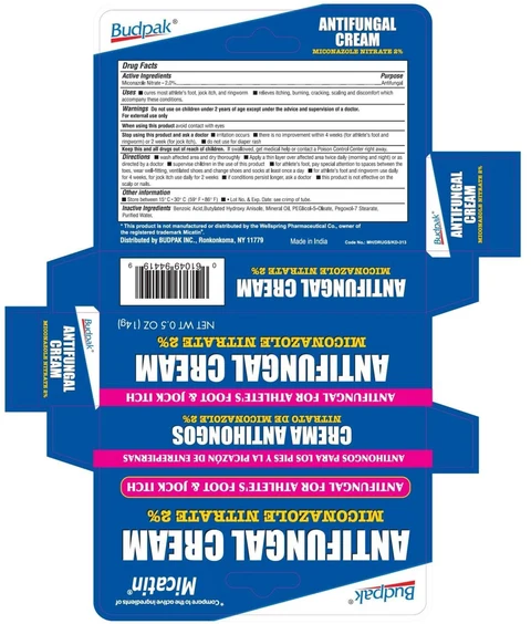 Budpak Antifungal Miconazole Nitrate packaging