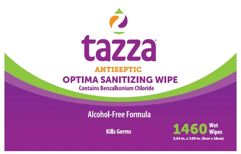 Tazza Optima Sanitizing Wipes packaging