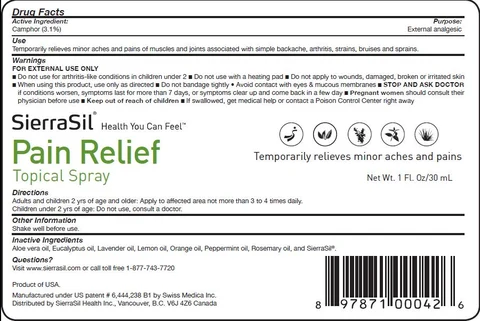 SierraSilPain Relief 포장