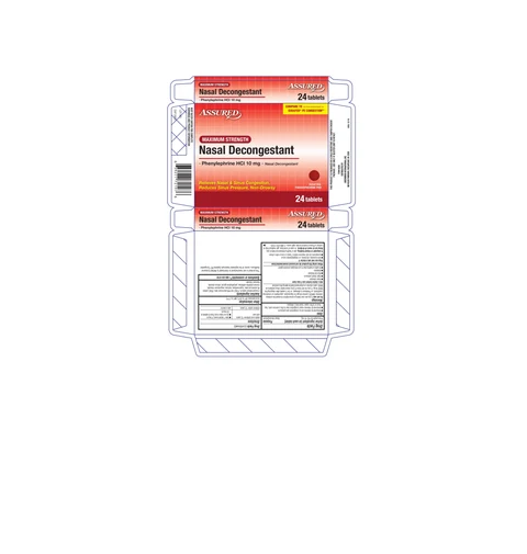 Assured Maximum Strength Nasal Decongestant 포장