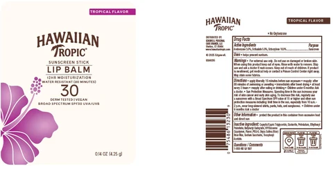Hawaiian Tropic Lip Balm Sunscreen SPF 30 packaging