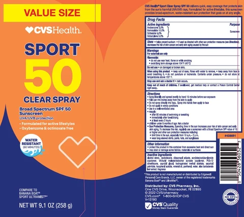 CVS HealthSport SPF 50 Clear 포장