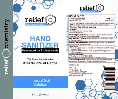 Relief C Hand Sanitizer Unscented for Professionals 포장