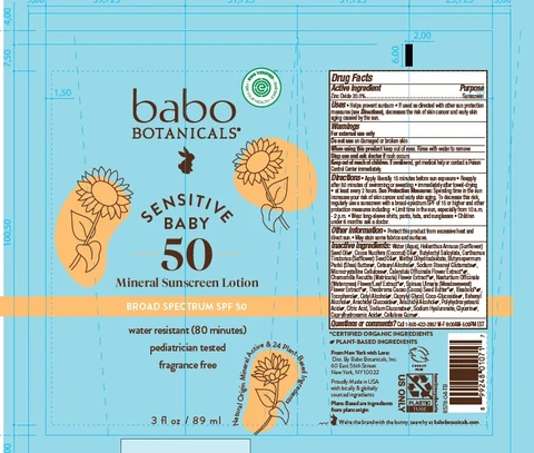 Babo Botanicals Sensitive Baby Mineral Sunscreen SPF50 포장