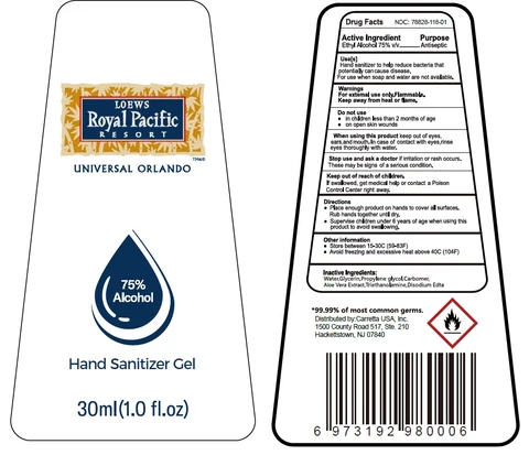 Loews Royal Pacific Resort Hand Sanitizer Gel packaging