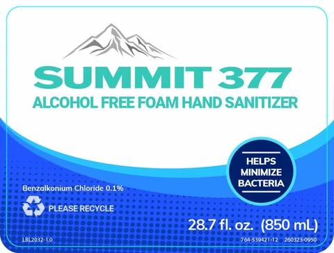 Summit 377Alcohol Free Foam Hand Sanitizer 포장