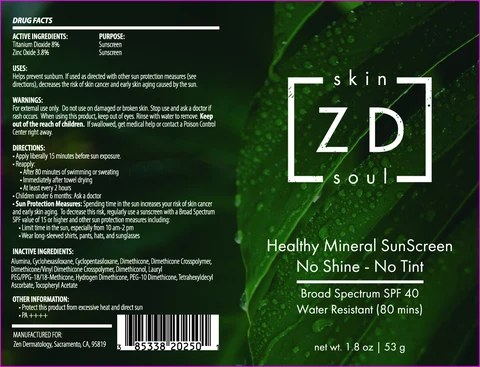 Healthy Mineral Sunscreen No Shine - No Tint packaging