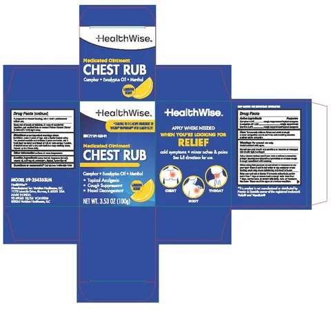 HealthWise Chest Rub Lemon packaging