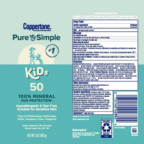 Coppertone Pure and Simple Kids Sunscreen SPF 50 포장