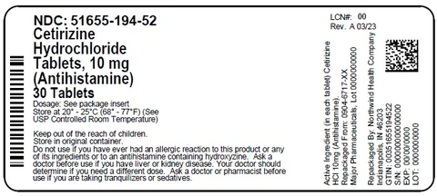 Cetirizine 포장
