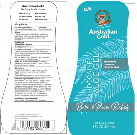 Australian GoldAloe Gel with Lidocaine 포장
