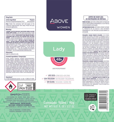 Antiperspirant Above Lady 포장